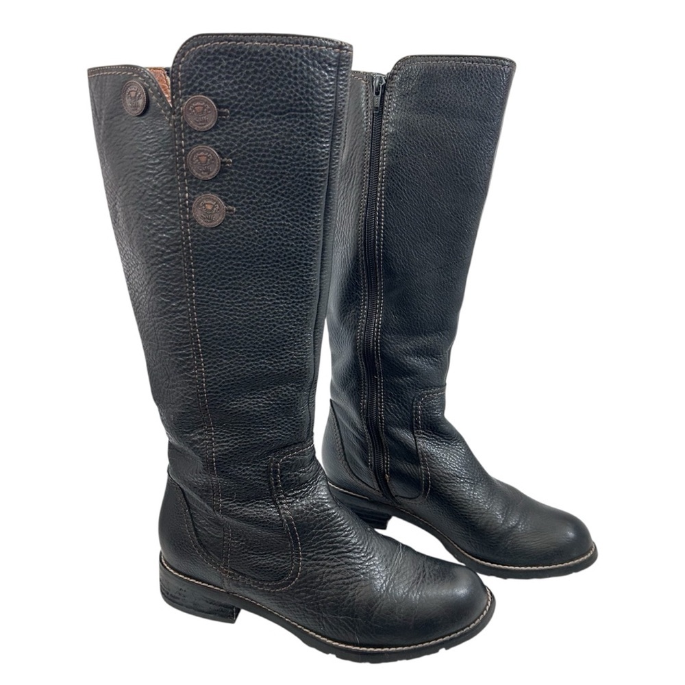 SOFFT Women's Black Leather Riding Knee High Boots Size 8